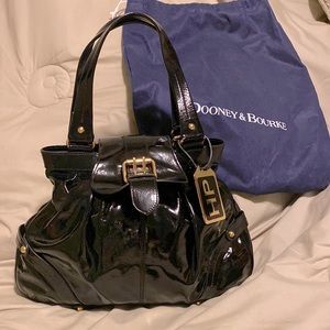 Dooney & Bourke Large Black Patent Leather Bag Like New with Dust Bag